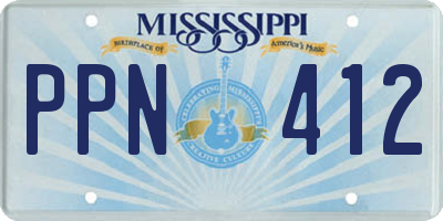 MS license plate PPN412