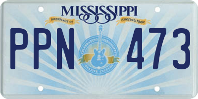 MS license plate PPN473