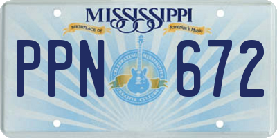 MS license plate PPN672