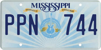 MS license plate PPN744