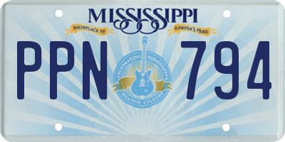 MS license plate PPN794