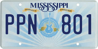 MS license plate PPN801