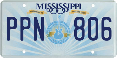 MS license plate PPN806