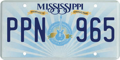 MS license plate PPN965