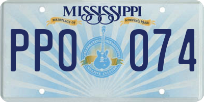 MS license plate PPO074