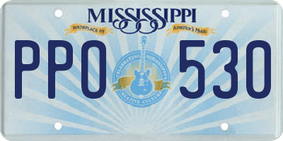 MS license plate PPO530