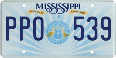 MS license plate PPO539
