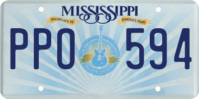 MS license plate PPO594