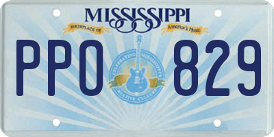 MS license plate PPO829