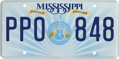 MS license plate PPO848