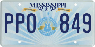 MS license plate PPO849