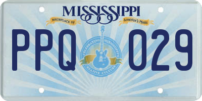 MS license plate PPQ029