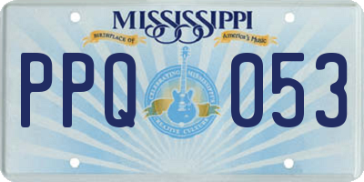 MS license plate PPQ053