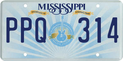 MS license plate PPQ314