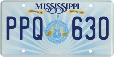 MS license plate PPQ630