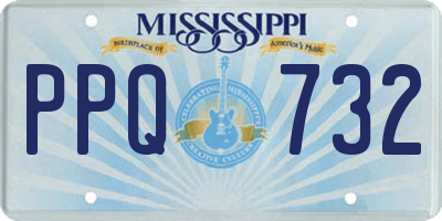 MS license plate PPQ732