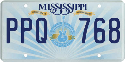 MS license plate PPQ768