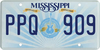 MS license plate PPQ909