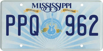 MS license plate PPQ962