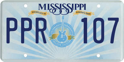 MS license plate PPR107