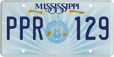 MS license plate PPR129
