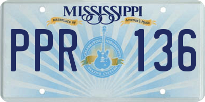 MS license plate PPR136