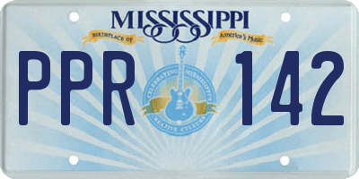 MS license plate PPR142