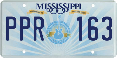 MS license plate PPR163