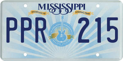 MS license plate PPR215