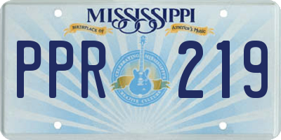 MS license plate PPR219