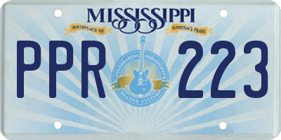 MS license plate PPR223
