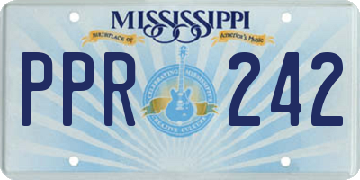 MS license plate PPR242