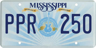 MS license plate PPR250
