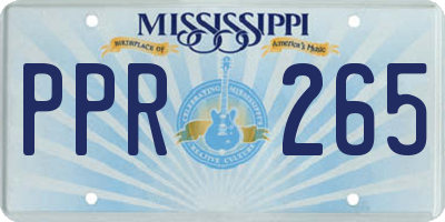 MS license plate PPR265