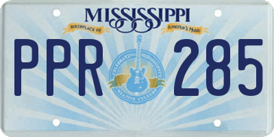 MS license plate PPR285