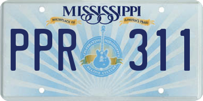 MS license plate PPR311