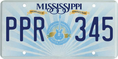 MS license plate PPR345