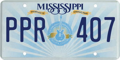 MS license plate PPR407