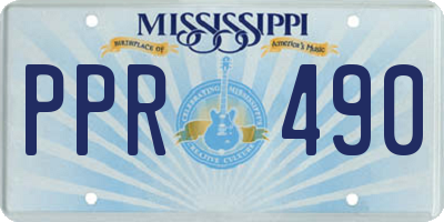 MS license plate PPR490