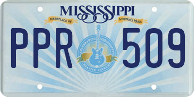 MS license plate PPR509