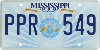 MS license plate PPR549