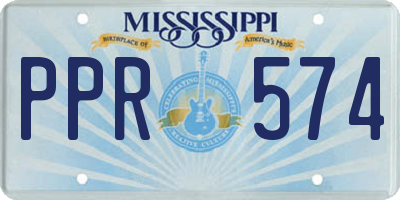 MS license plate PPR574