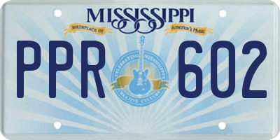 MS license plate PPR602