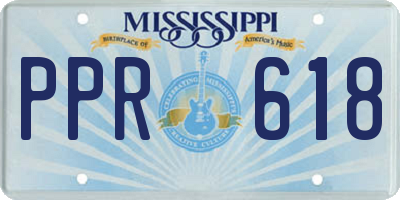 MS license plate PPR618