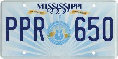MS license plate PPR650