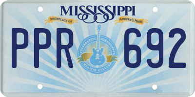 MS license plate PPR692