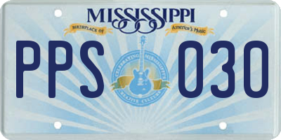 MS license plate PPS030