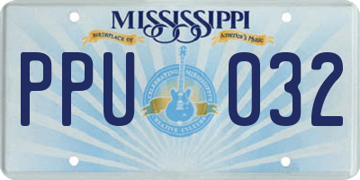 MS license plate PPU032