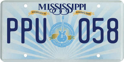 MS license plate PPU058