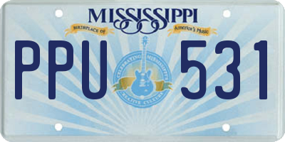 MS license plate PPU531